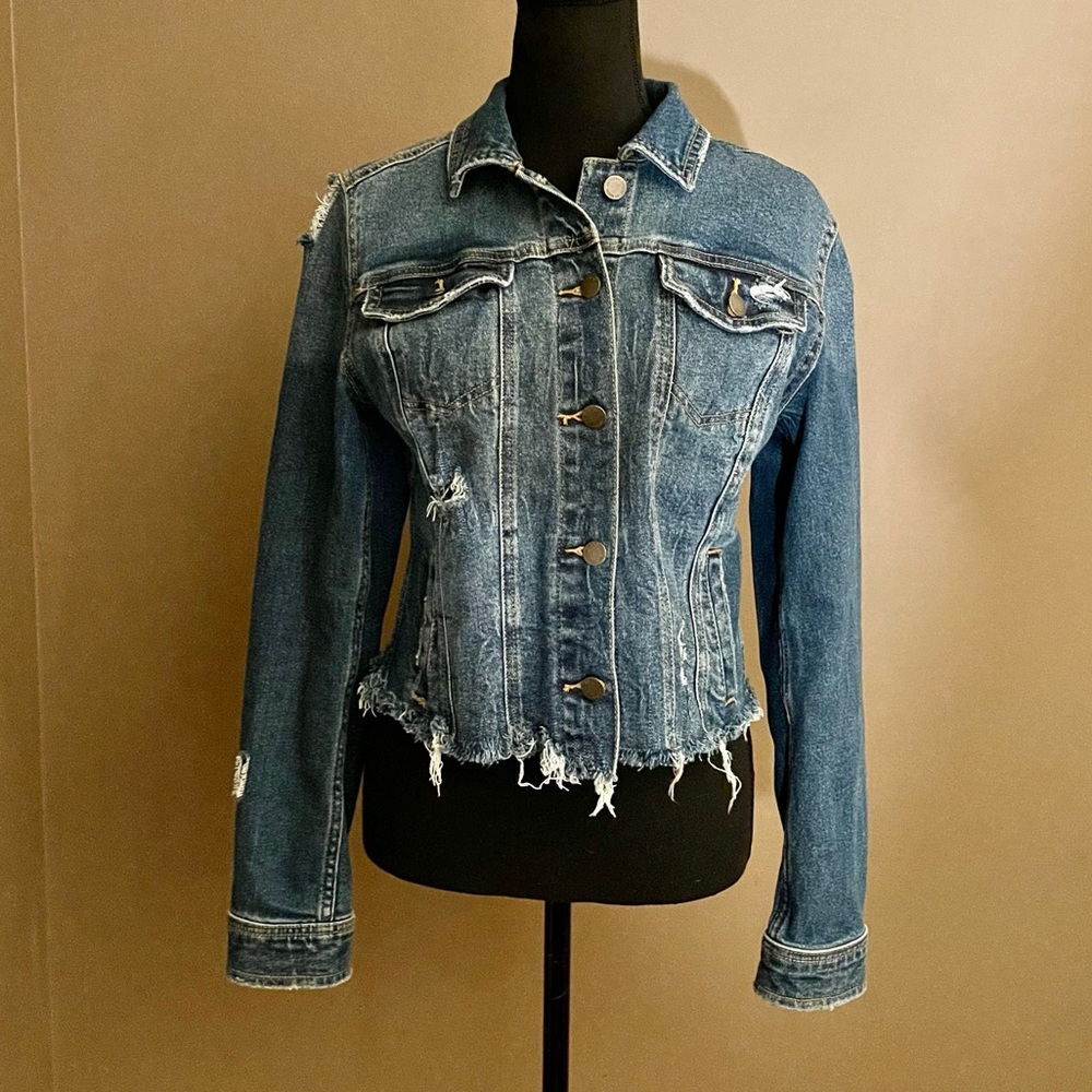 Universal Thread Distress Jean Jacket - image 1